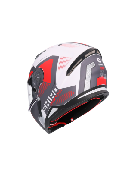 CASCO SHIRO HUNTER SH-890 MANDO BLANCO MATE_ROJO