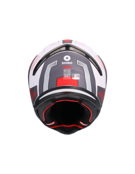CASCO SHIRO HUNTER SH-890 MANDO BLANCO MATE_ROJO