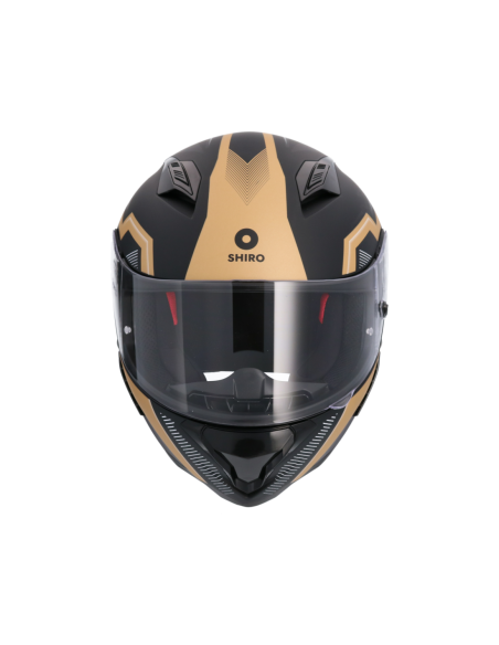 CASCO SHIRO HUNTER SH-890 MANDO NEGRO MATE - DORADO
