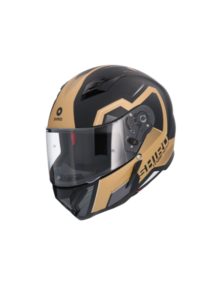 CASCO SHIRO HUNTER SH-890 MANDO NEGRO MATE - DORADO