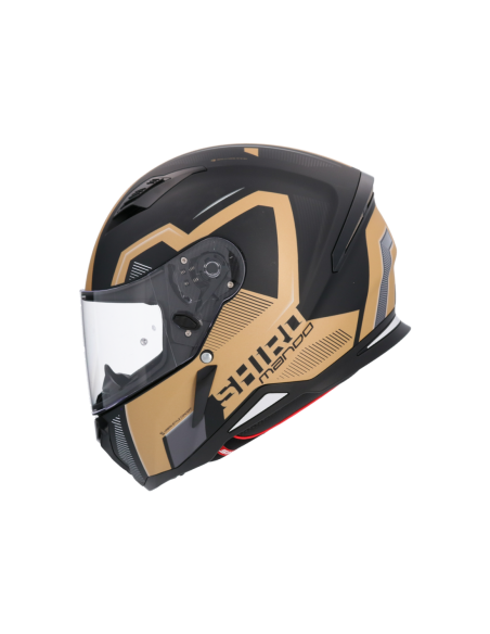 CASCO SHIRO HUNTER SH-890 MANDO NEGRO MATE - DORADO