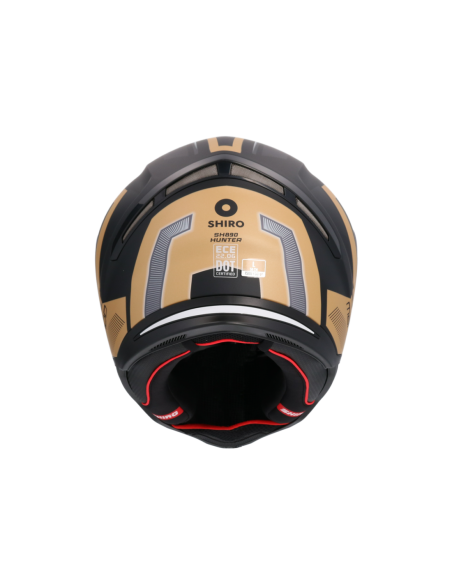 CASCO SHIRO HUNTER SH-890 MANDO NEGRO MATE - DORADO