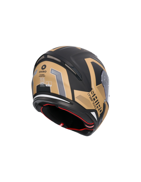CASCO SHIRO HUNTER SH-890 MANDO NEGRO MATE - DORADO