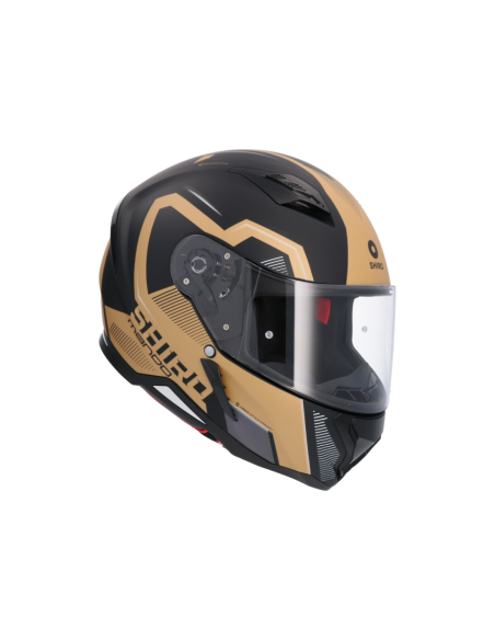 CASCO SHIRO HUNTER SH-890 MANDO NEGRO MATE - DORADO
