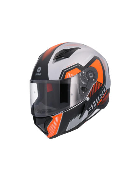 CASCO SHIRO HUNTER SH-890 MANDO PLATA MATE - NARANJA