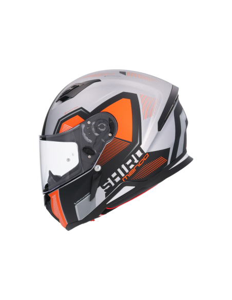 CASCO SHIRO HUNTER SH-890 MANDO PLATA MATE - NARANJA