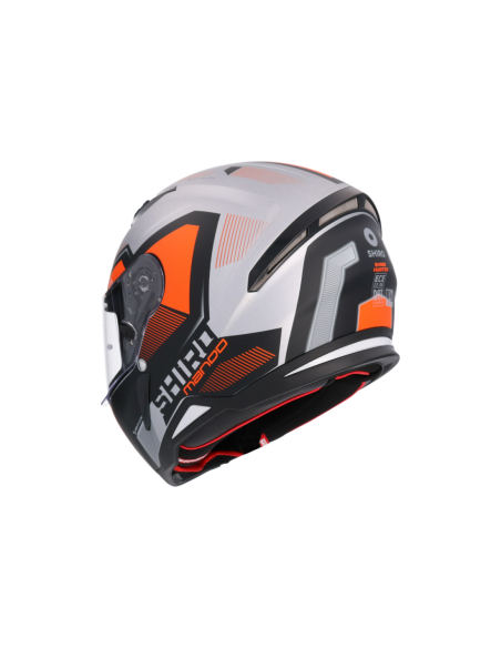 CASCO SHIRO HUNTER SH-890 MANDO PLATA MATE - NARANJA
