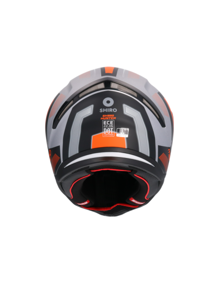 CASCO SHIRO HUNTER SH-890 MANDO PLATA MATE - NARANJA