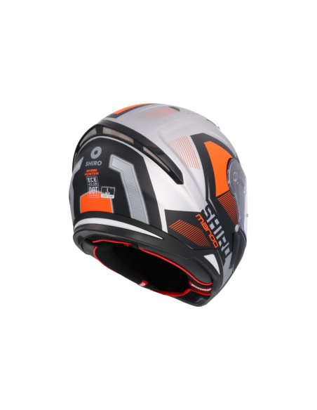 CASCO SHIRO HUNTER SH-890 MANDO PLATA MATE - NARANJA