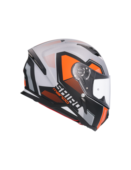 CASCO SHIRO HUNTER SH-890 MANDO PLATA MATE - NARANJA
