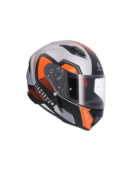 CASCO SHIRO HUNTER SH-890 MANDO PLATA MATE - NARANJA