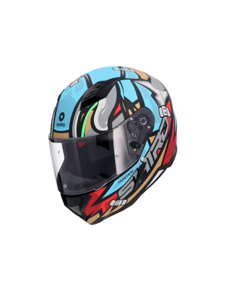 CASCO SHIRO HUNTER RACCOON AZUL MATE