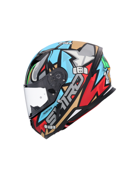 CASCO SHIRO HUNTER RACCOON AZUL MATE