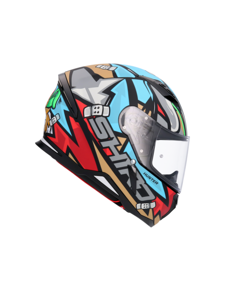 CASCO SHIRO HUNTER RACCOON AZUL MATE