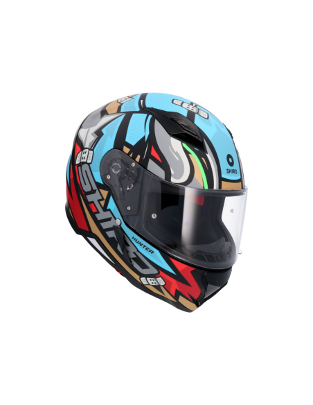 CASCO SHIRO HUNTER RACCOON AZUL MATE