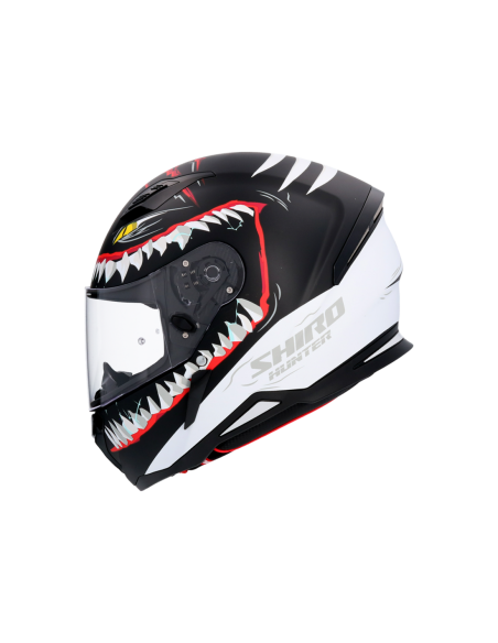 CASCO SHIRO HUNTER SHARK NEGRO MATE
