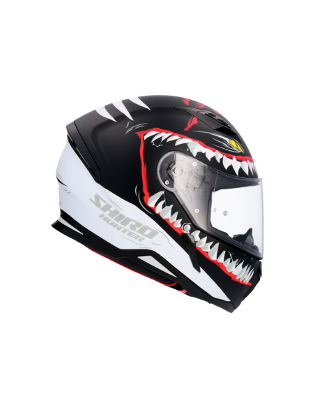 CASCO SHIRO HUNTER SHARK NEGRO MATE