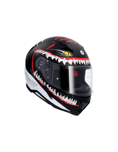 CASCO SHIRO HUNTER SHARK NEGRO MATE