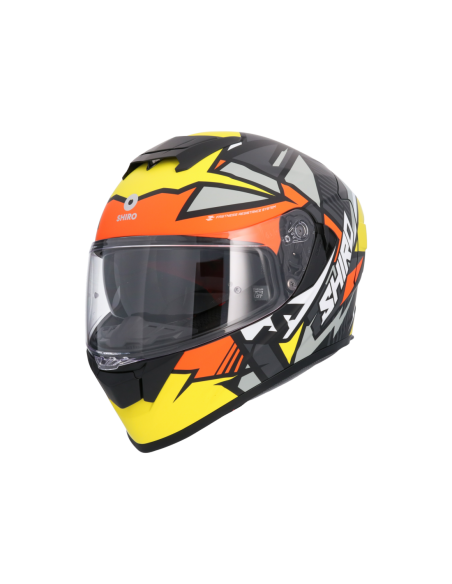 CASCO SHIRO RAPTOR CHASE AMARILLO ROJO MATE