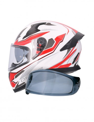 CASCO SHIRO KATANA SHARP + Pantalla Extra BLANCOROJO CASCO SHIRO KATANA SHARP + Pantalla Extra BLANCOROJO