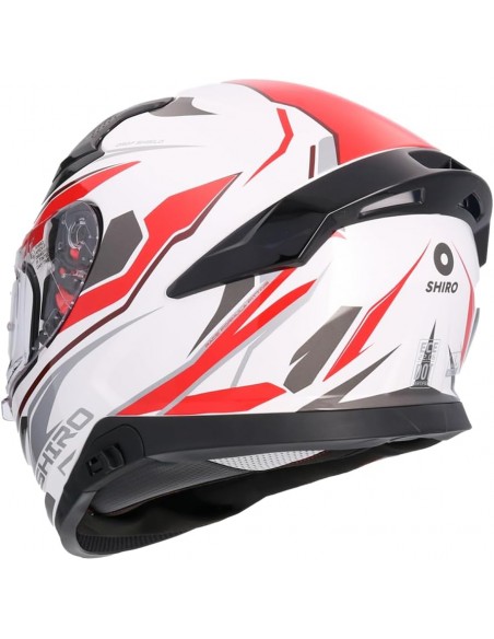 CASCO SHIRO KATANA SHARP + Pantalla Extra BLANCOROJO