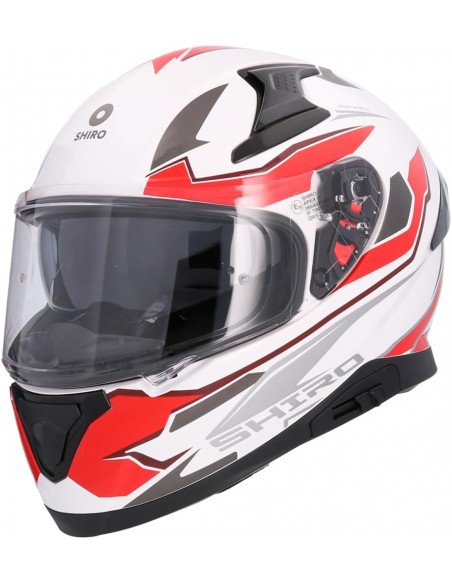 CASCO SHIRO KATANA SHARP + Pantalla Extra BLANCOROJO
