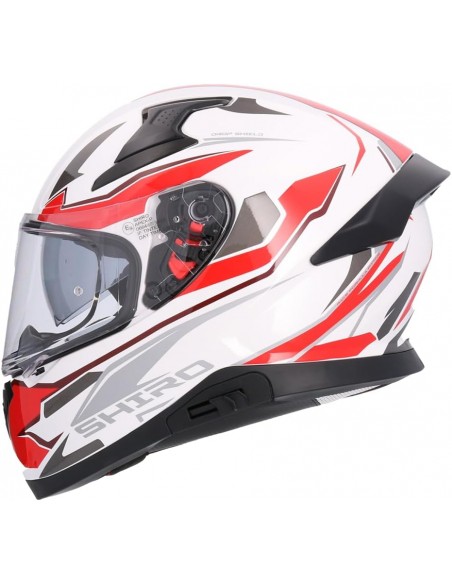 CASCO SHIRO KATANA SHARP + Pantalla Extra BLANCOROJO