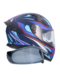 CASCO SHIRO KATANA SHARP + Pantalla Extra AZUL MATE