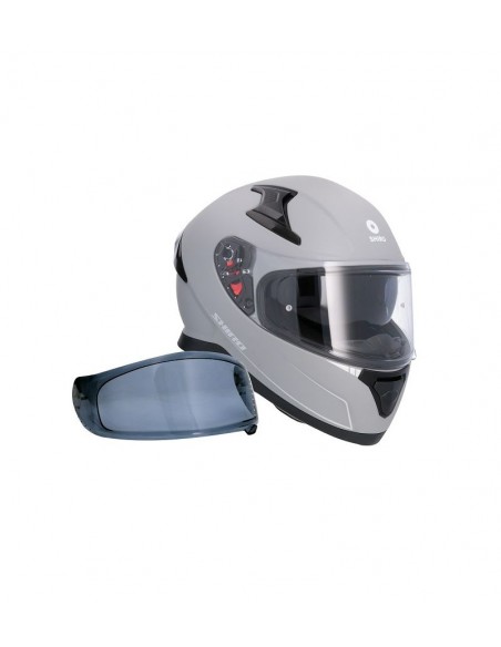 CASCO SHIRO KATANA SOLID + Pantalla Extra TITANIUM MATE