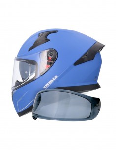 CASCO SHIRO KATANA SOLID + Pantalla Extra AZUL MATE