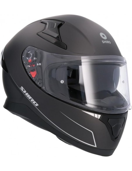 CASCO SHIRO KATANA SOLID + Pantalla Extra NEGRO MATE