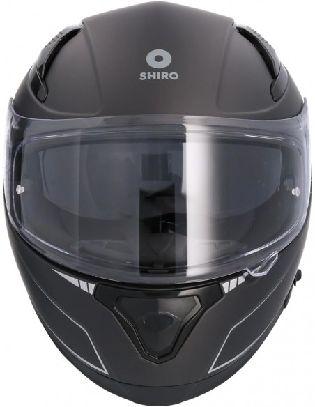 CASCO SHIRO KATANA SOLID + Pantalla Extra NEGRO MATE