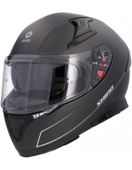CASCO SHIRO KATANA SOLID + Pantalla Extra NEGRO MATE
