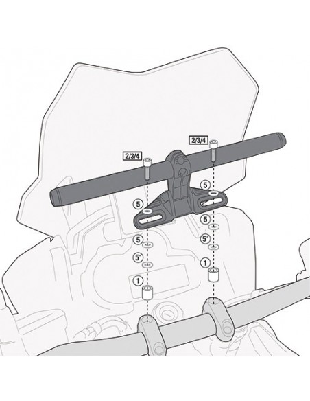 GIVI 05SKIT – Kit tornillería especifíco para montar el Smart Bar S900A, o el Smart Mount S901A En el S901 se puede montar los