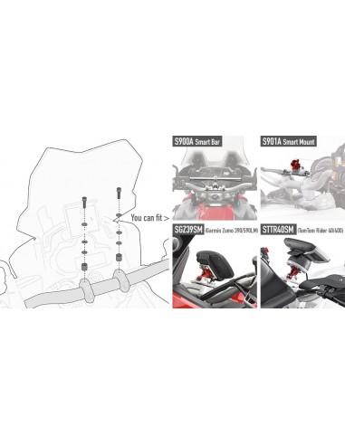 GIVI 06SKIT – Kit tornillería especifíco para montar el Smart Bar S900A, o el Smart Mount S901A En el S901 se puede montar los