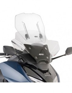 GIVI AF1186B – Cúpula específica transparente extensible AIRFLOW. Altura (H) máxima 60 cm (12 cm extensible), ancho (A) 64 cm