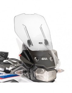 GIVI AF5127B – Cúpula específica transparente extensible AIRFLOW. Altura (H) máxima 59 cm (12 cm extensible), ancho (A) 49 cm a