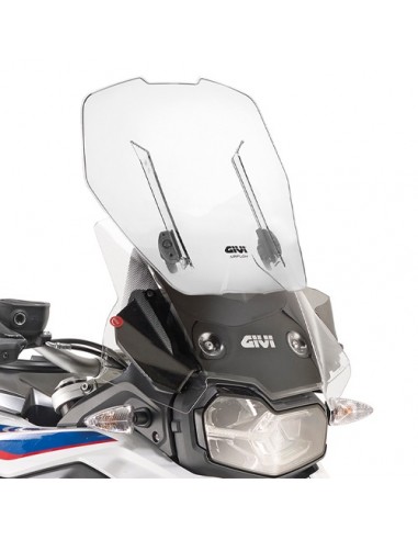 GIVI AF5127B – Cúpula específica transparente extensible AIRFLOW. Altura (H) máxima 59 cm (12 cm extensible), ancho (A) 49 cm a
