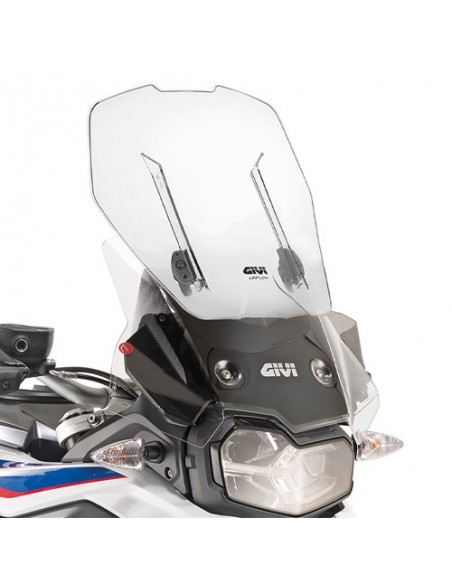 GIVI AF5127B – Cúpula específica transparente extensible AIRFLOW. Altura (H) máxima 59 cm (12 cm extensible), ancho (A) 49 cm a