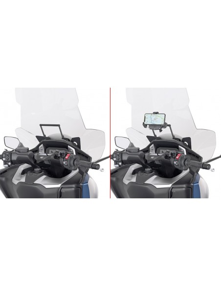 GIVI FB1186 – Barra a montar detrás de la cúpula para colocar S902A, S920M, S920L, S95KIT y porta GPS-Smartphone Para S902A,