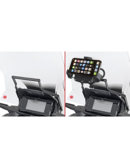 GIVI FB1192 – Barra a montar detrás de la cúpula para colocar S902A, S920M, S920L, S95KIT y porta GPS-Smartphone Para S902A,