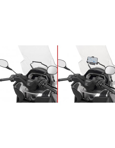 GIVI FB5619 – Barra a montar detrás de la cúpula para colocar S902A, S920M, S920L, S95KIT y porta GPS-Smartphone Para S902A,