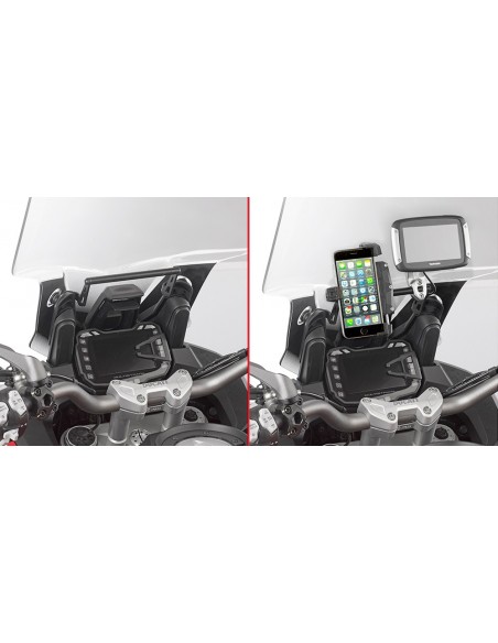 GIVI FB7408 – Barra a montar detrás de la cúpula para colocar S902A, S920M, S920L, S95KIT y porta GPS-Smartphone Para S902A,