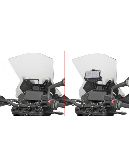 GIVI FB7710 – Barra a montar detrás de la cúpula para colocar S902A, S920M, S920L, S95KIT y porta GPS-Smartphone Para S902A,