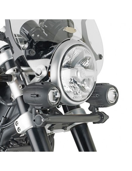 GIVI LS9058 – Kit de soportes específico para montar los faros suplementares en los que no está presente las defensas de motor