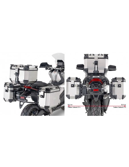 GIVI PLO1188CAM – Portamaletas lateral específico PL ONE-FIT configurado para maletas MONOKEY® CAM-SIDE Trekker Outback