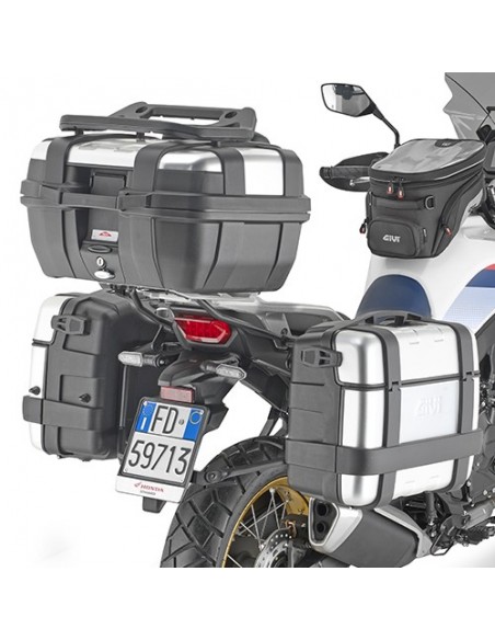 GIVI PLO1201MK – Portamaletas lateral específico PL ONE-FIT configurado para maletas MONOKEY® diámetro 18 mm / a combinar con