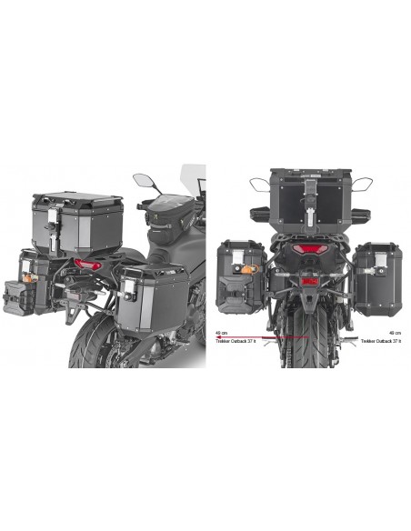 GIVI PLO2159CAM – Portamaletas lateral específico PL ONE-FIT configurado para maletas MONOKEY® CAM-SIDE Trekker Outback