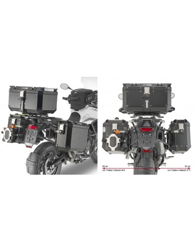 GIVI PLO6415CAM – Portamaletas lateral específico PL ONE-FIT configurado para maletas MONOKEY® CAM-SIDE Trekker Outback