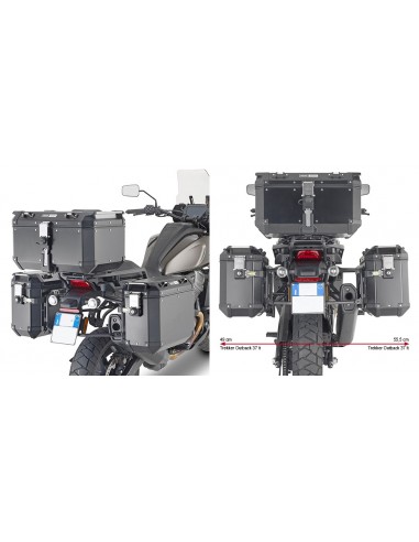 GIVI PLO8400CAM – Portamaletas lateral específico PL ONE-FIT configurado para maletas MONOKEY® CAM-SIDE Trekker Outback